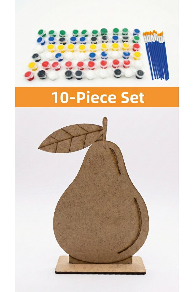 10-Piece Pear Painting Set 10 Paints 10 Brushes