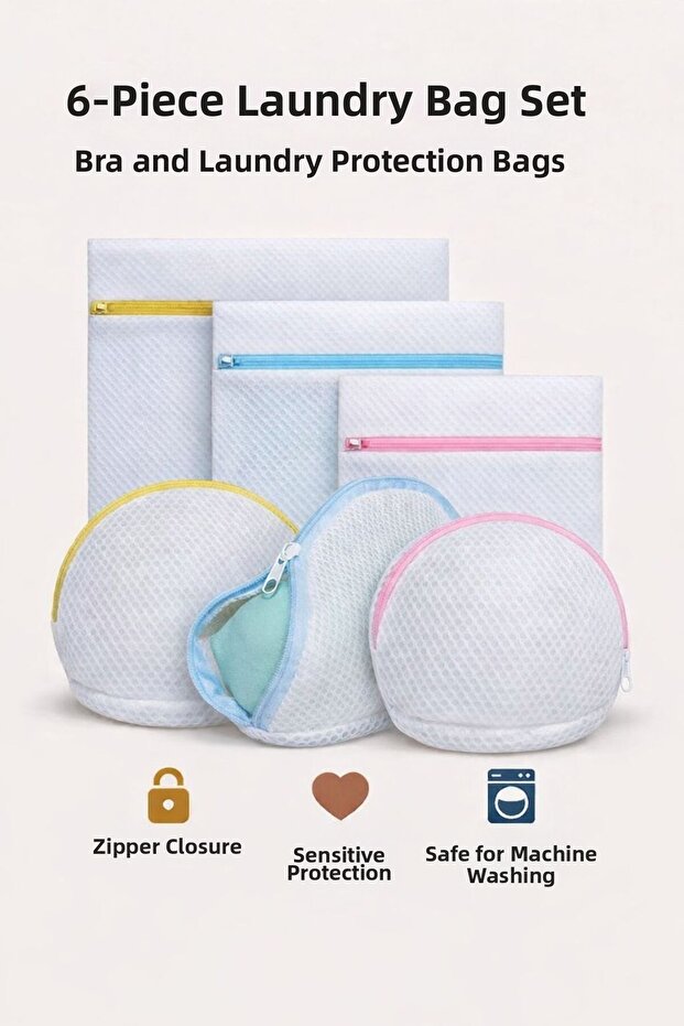 3-Piece Colorful Zippered Laundry Net I 3-Piece Luxury Zippered Bra and Underwear Laundry Net