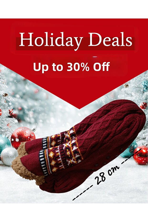 Yiwushi Thick Lined Socks, Ethnic Chinese Style Comfortable Versatile Simple Warm Pointed Toe Slipper(L)