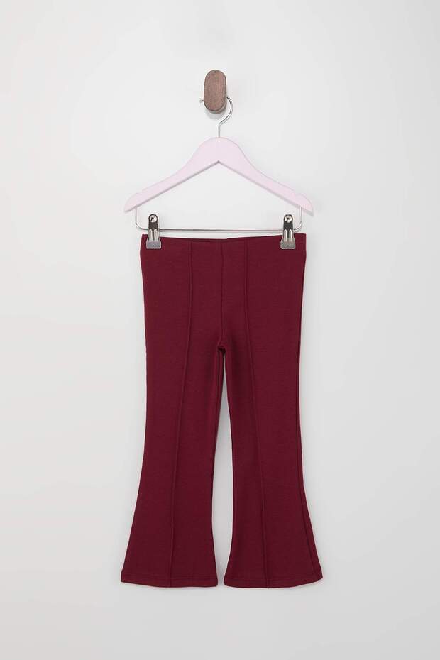 Bordo Bebe Yaka Kız Çocuk Düz Örme Alt - Üst Takım TKDSS26AU00004 - 5