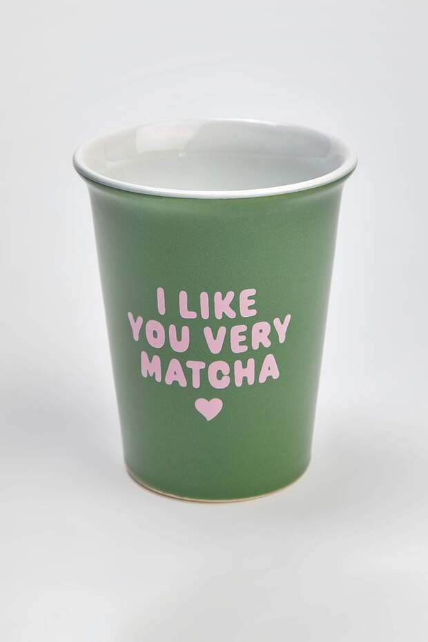 Tekli Slogan Matcha Kupa Seramik 11 cm - 355 ml TPHSS26UP00010 - 3