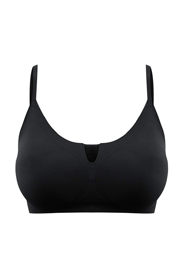 Siyah Hayalet/Dikişsiz Micro Kaplı Bralette Örme Sütyen THMSS26SU00007 - 2