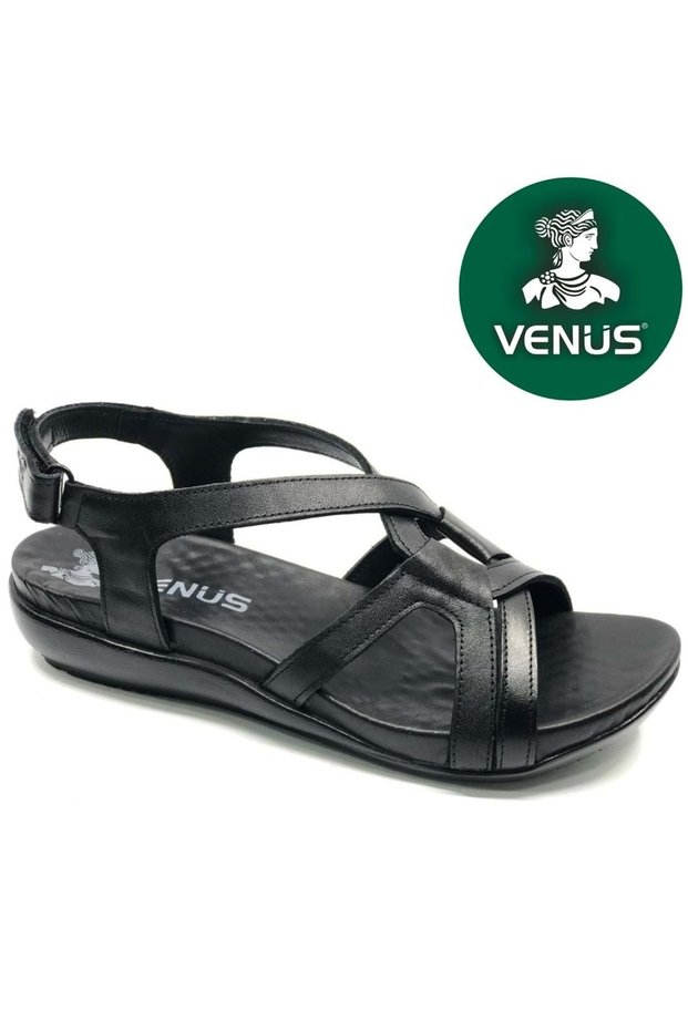 Viscosa Genuine Leather Comfort Orthopedic Women's Sandals Black