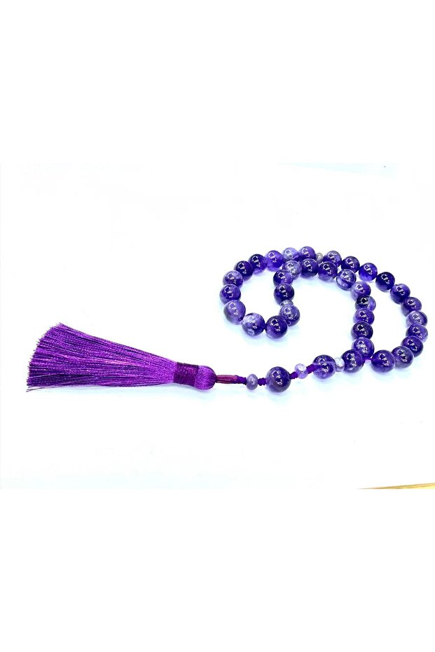 Natural Amethyst Tasbih Prayer Beads Misbaha ,33 beads, 10mm