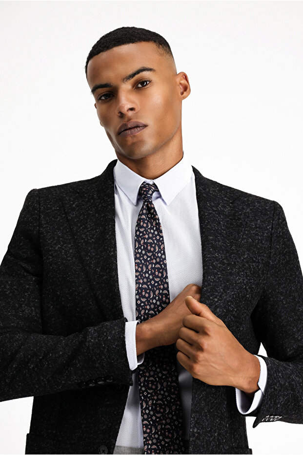 Slim Fit Dobby Wool Classic Jacket - 3