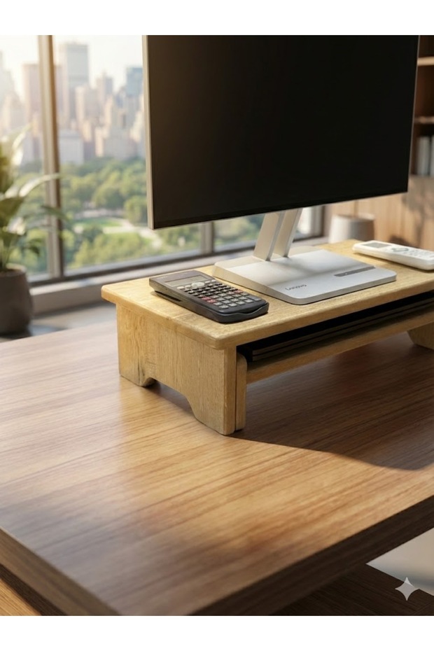 Functional Monitor Riser, Two-Piece Very Convenient Monitor Riser