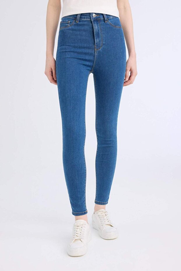 Jegging vysoký pas ke kotníkům úzké kalhoty Jean Pants B7498ax24sp - 6