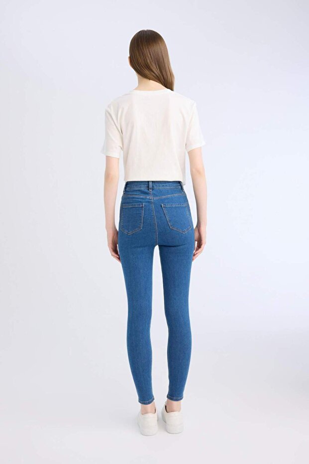 Jegging vysoký pas ke kotníkům úzké kalhoty Jean Pants B7498ax24sp - 8