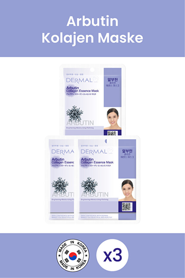 Whitening, Moisturizing and Purifying Arbutin Collagen Mask 23Gr3 Pieces