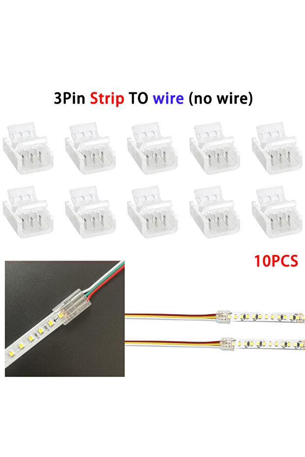 موصل ثلاثي الأطراف، 10 قطع، النوع B، 10 قطع، 10 مم، موصل زاوية LED ثلاثي الأطراف على شكل حرف L/T، موصل بدون لحام WS2811 WS