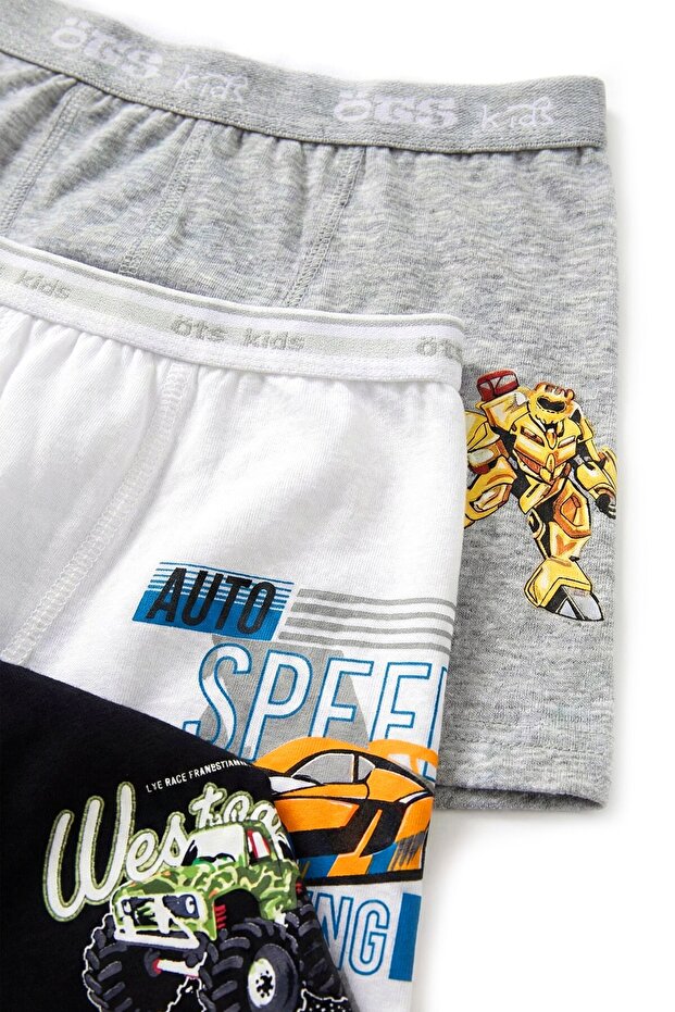 بوكسر للأولاد 3 قطع (96% قطن - 4% إيلاستين) - 2