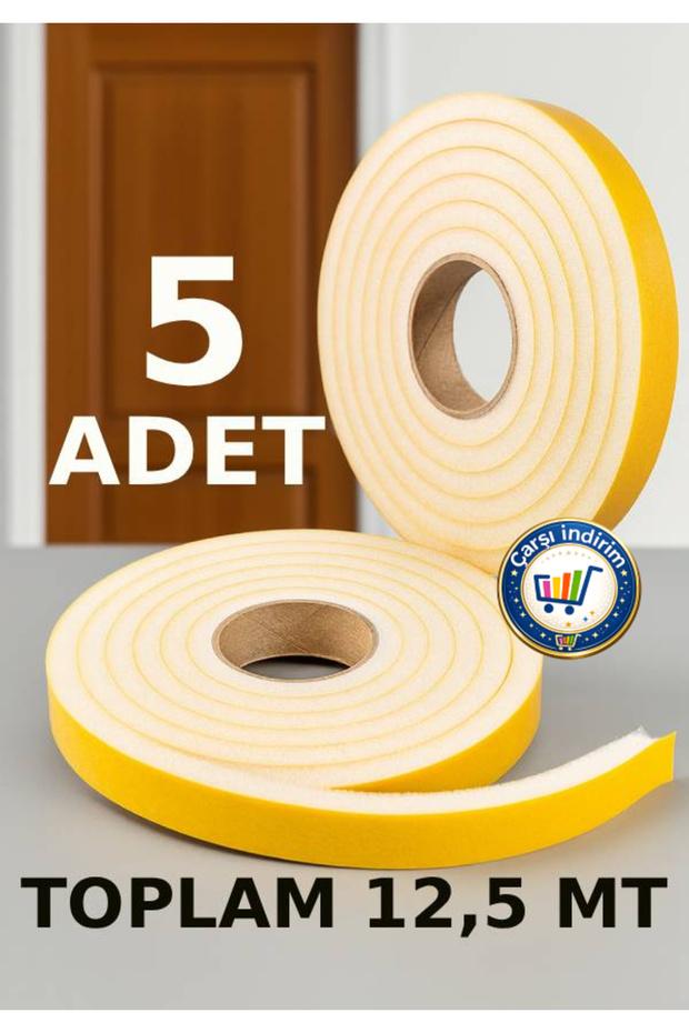 5Pcs Adhesive Door Tape Heat and Sound Insulation Sponge Cold and Dustproof