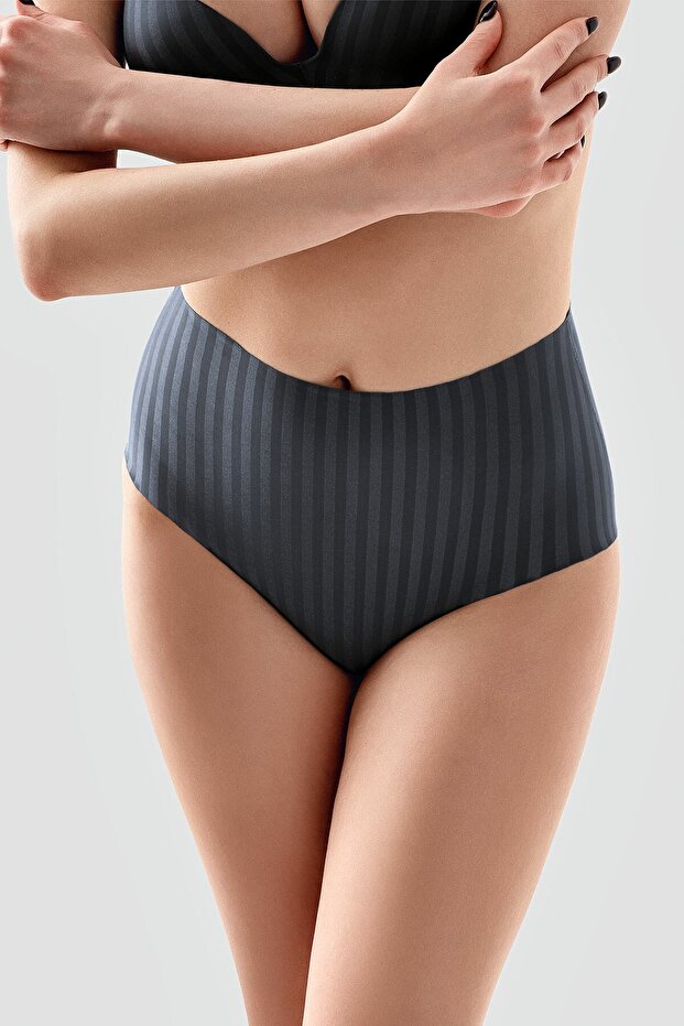 Women's Patterned High Waist Bato Panties, 369211