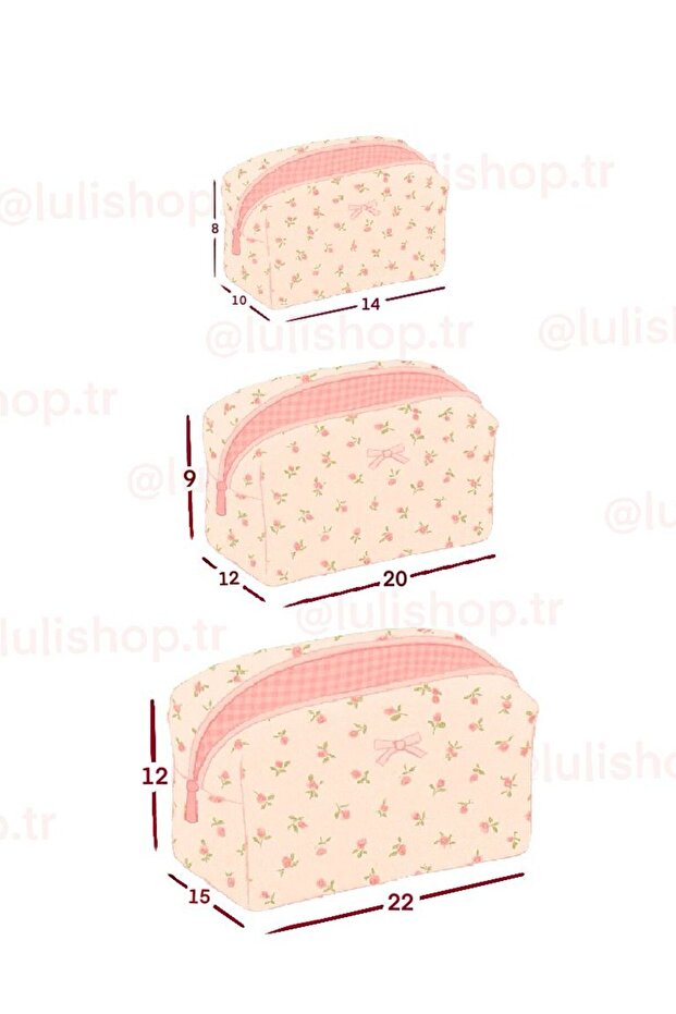 حقيبة مكياج منقوشة على شكل فيونكة مقاس متوسط - 2