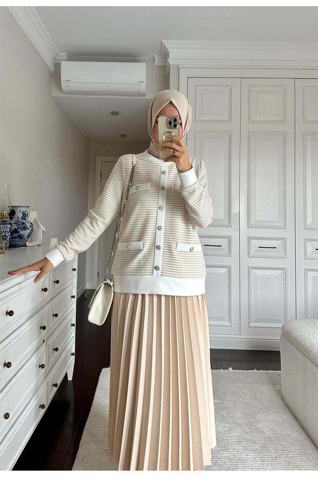 KREP PLİSELİ ETEK - 2