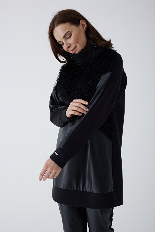 DERİ GARNİLİ SİMLİ İPLİ TUNİK - 1