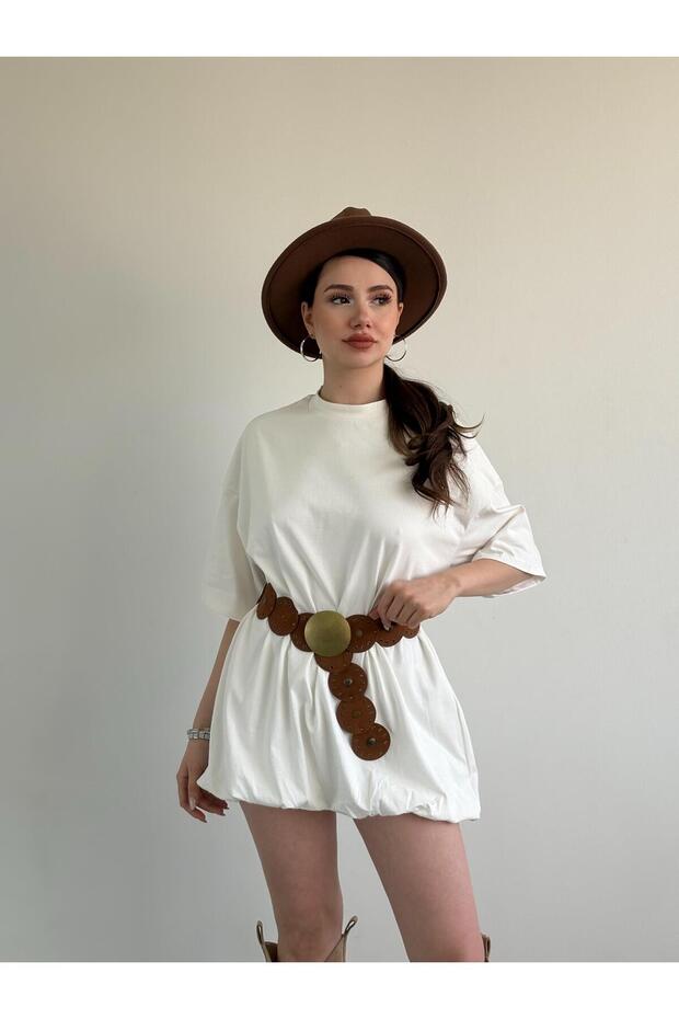 Oversize Baloon Elbise - 4