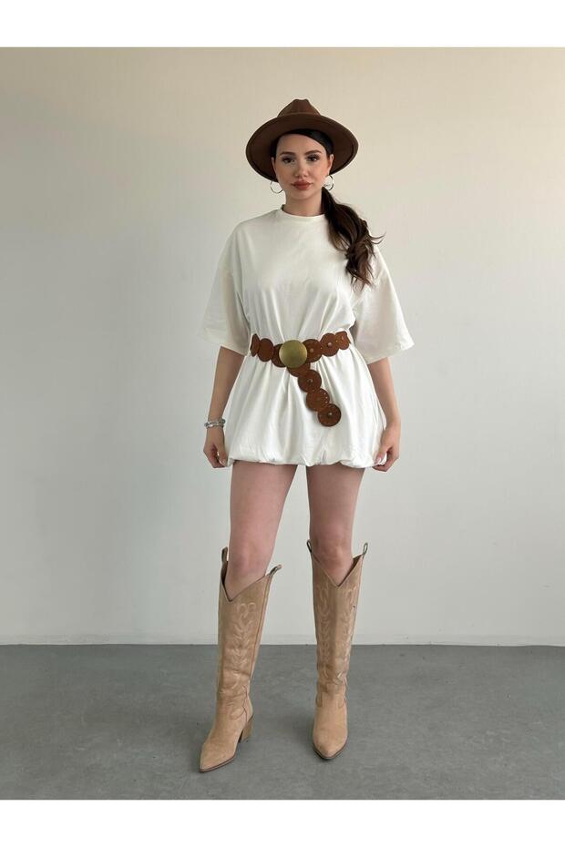 Oversize Baloon Elbise - 3