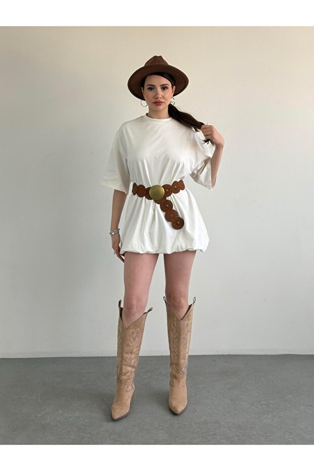 Oversize Baloon Elbise - 6