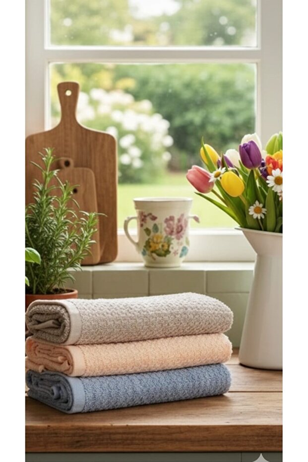 (3Rd Set) Decorative 100% Cotton 40X65Cm. Hand and Face Towel, Kitchen Towel, Cleaning Cloth