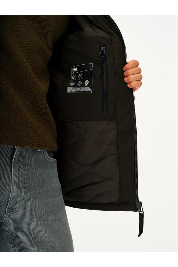 Men's Dark Khaki Coat Lf2030155 - 3