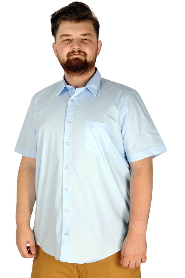 قميص كلاسيكي للرجال مقاس كبير من Mode XL ليكرا 20352 أزرق
