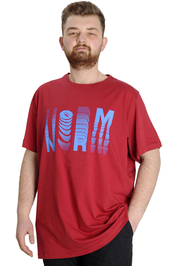 Mode XL Large Size Men's T-Shirt Norm 23147 Burgundy