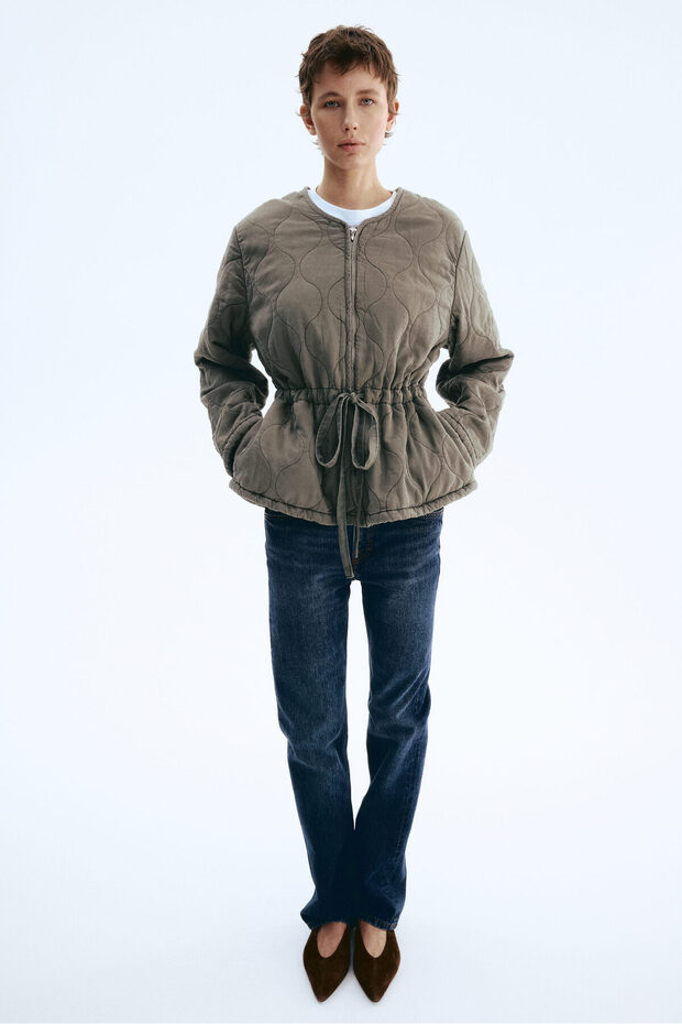 Kapitone Gabardin Ceket - 4