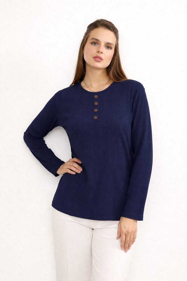 Women's Stretch Fabric Middle Age and Above Winter Knitwear Parlament Anne Combed Cotton Blouse New Season Twisted Pattern