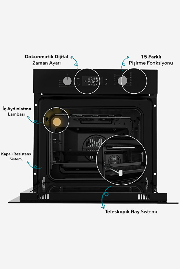 Digital Plus 15 Programlı Ankastre Set - Siyah - 5