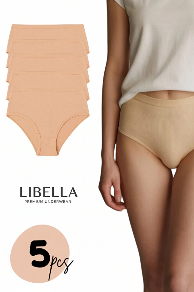 Plus Size High Waist 5-Piece Premium Cotton Lycra Ultra Comfortable Flexible Comfort Model Women's Panties