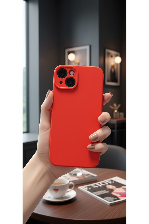 Apple iPhone 15 Plus Compatible Colorful Silicone Case with Velvet Camera Protection