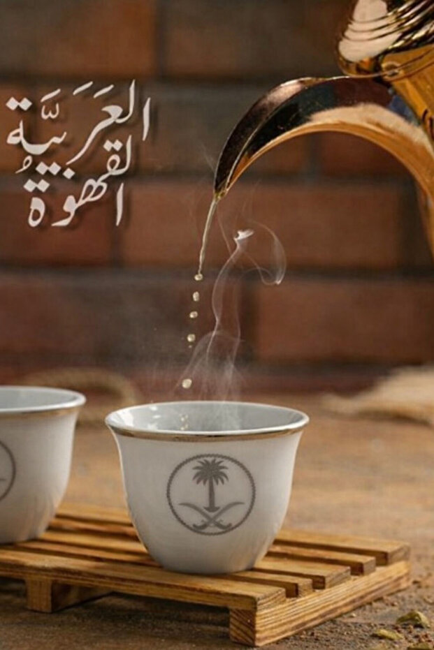 12 فناجيل سيفين ونخلة حجم صغير فضي
