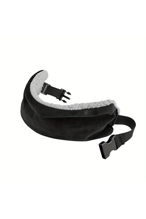 Black Multi-Functional Eye Mask, Head Strap for Long-Distance Travel on Airplane and High-Speed Rail