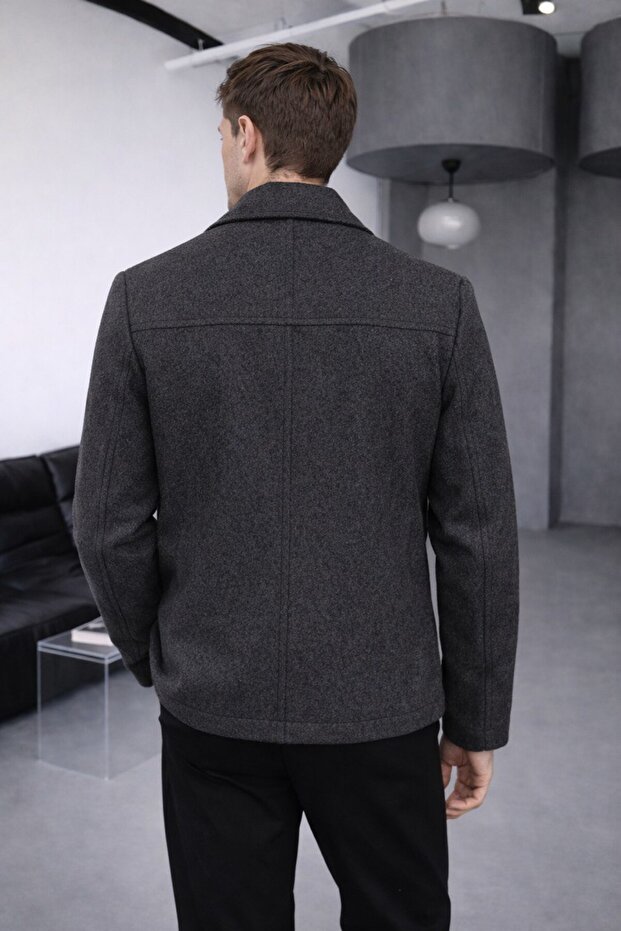 سترة قصيرة مزدوجة الصدر من القطن الكاشي الأساسي - 5