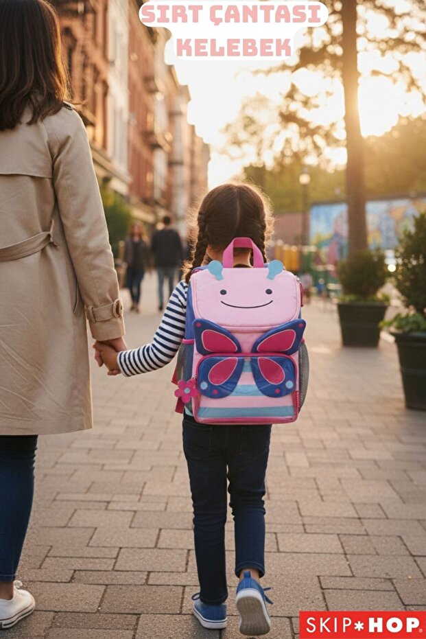 Butterfly Patterned Children's Backpack - Large