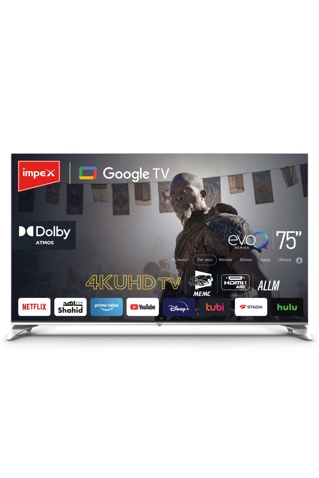 تلفزيون جوجل الذكي 75 بوصة 4K QLED Evoq75QLC - أسود