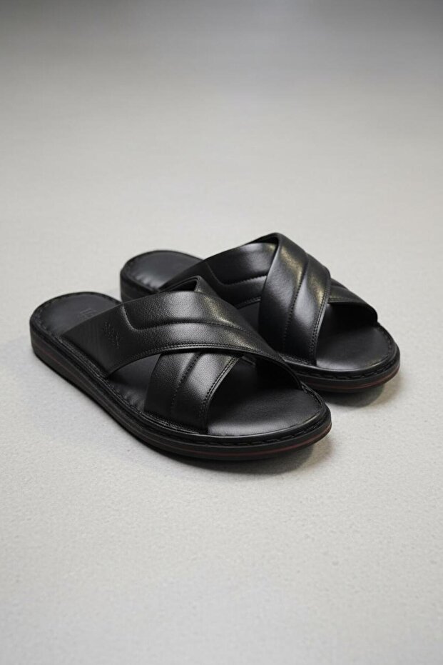 100% Genuine Leather Orthopedic Soft Sole Daily Men's Slippers