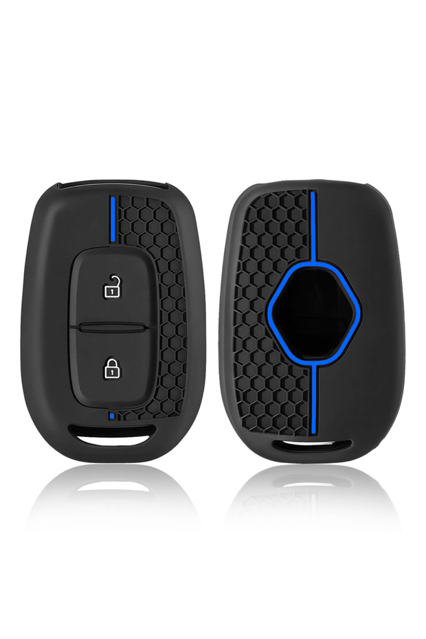 Blue Line 2 Button Silicone Key Ring Case Cover Shell Holder For Renault Clio Modus Clio Dacia Sande