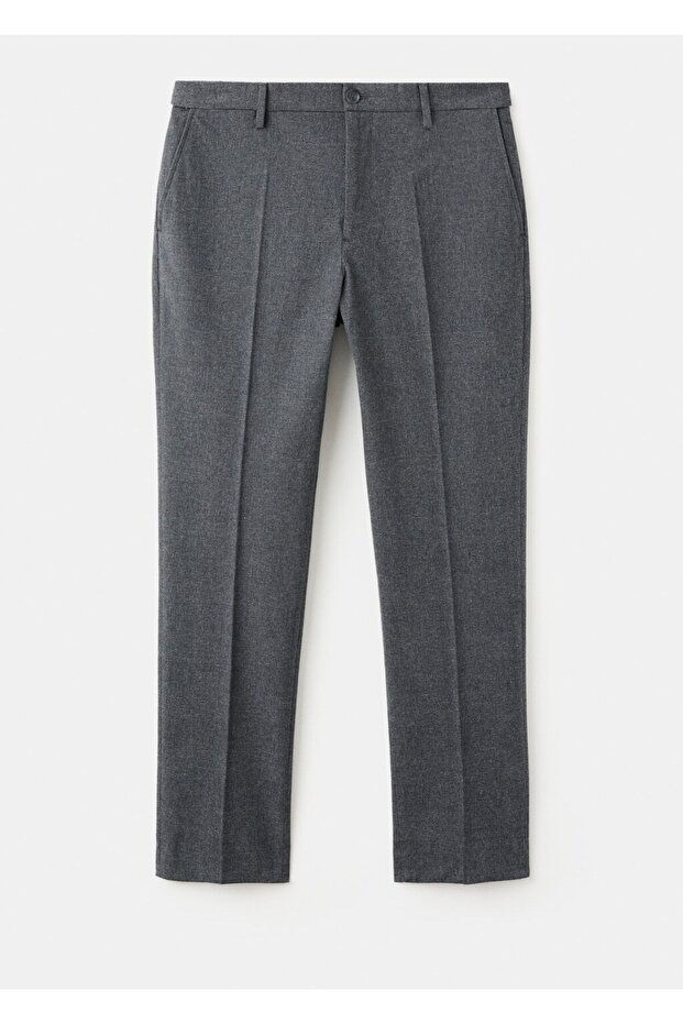 Slim fit flanel pantolon - 3