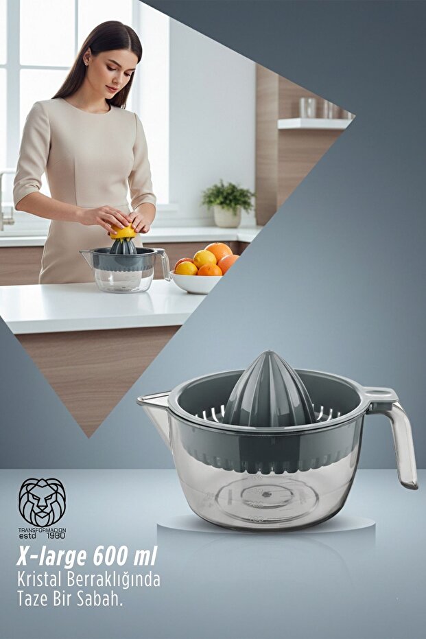 Premium 600 ml Large Chamber Manual Lemon and Orange Juicer 718216