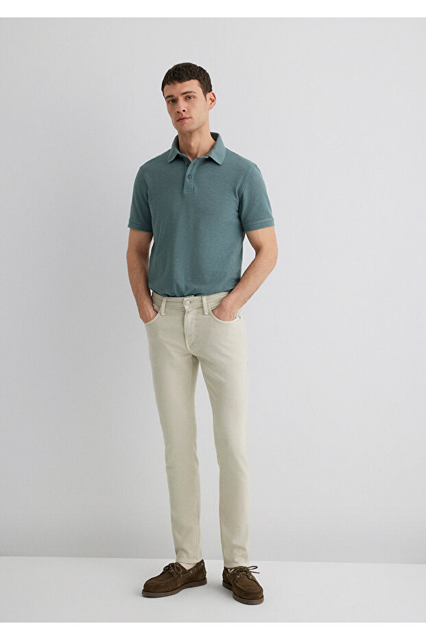 James Ecru Comfort Gabardine Trousers 0042431024