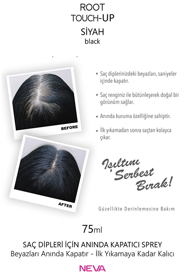 Root Touch Up Kapatıcı Sprey 75 ml Siyah 3 Adet - 4