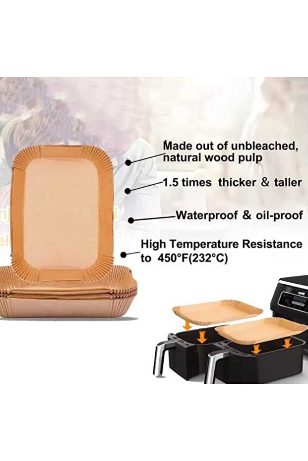 Set 50 Baking Papers for Airfryer, Rectangular - 3