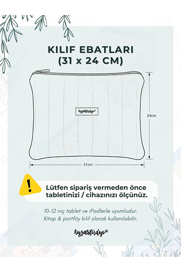 Tiny Floral iPad Tablet Case, 10-12 Inch Compatible - 2