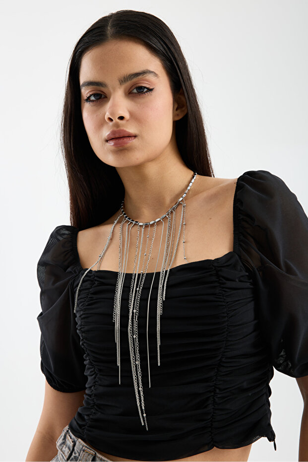 Lunaris Hematite Steel Chain Necklace
