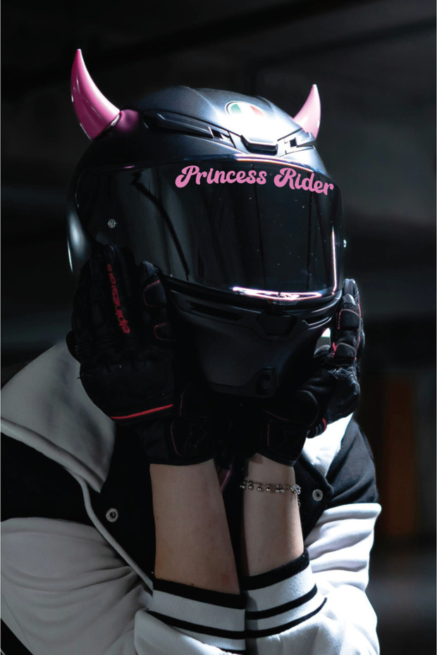 Princess Rider Motorcycle Helmet Visor Motor Sticker 15X2.5 cm