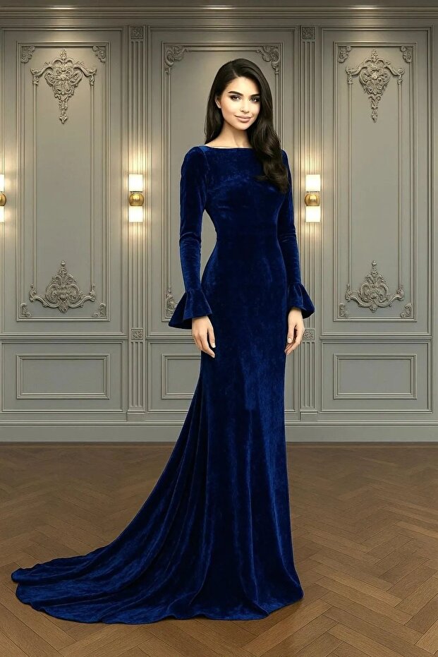 İnci Kadife lacivert - 4