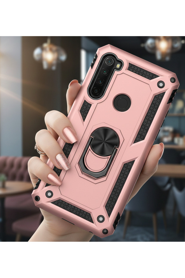 جراب Xiaomi Redmi Note 8 مغناطيسي من مادة TPU مع حامل حلقي