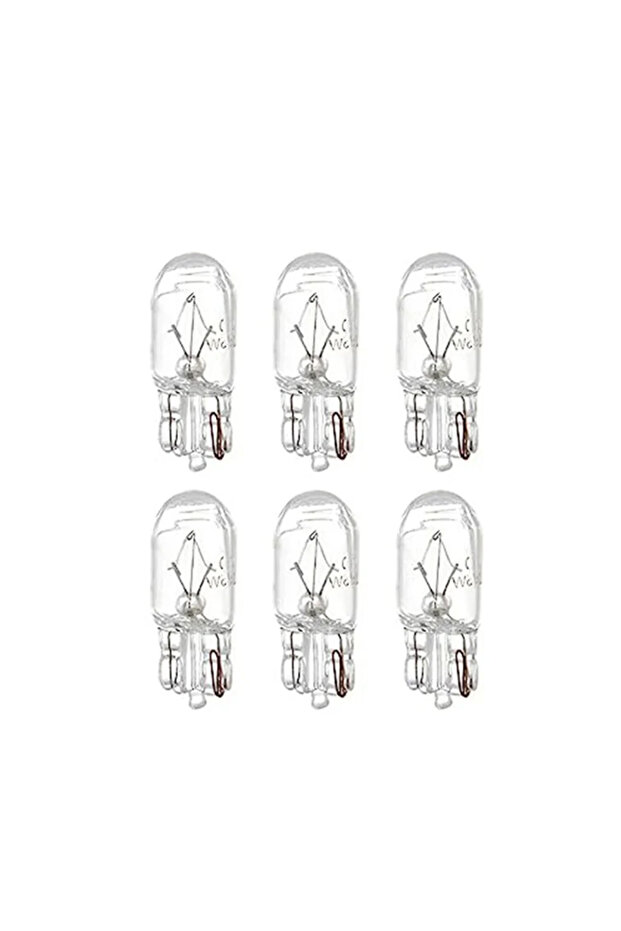 6pcs White Car LED T10 W5W Canbus Glass COB 6000k Reading Dome Lamp Marker Wedge License PlateLight